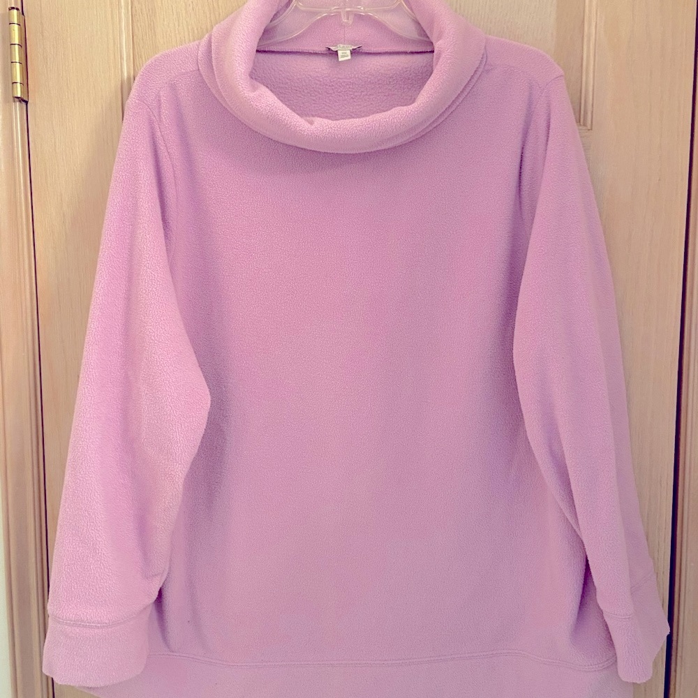 Talbots 2X Women’s Orchid Pink Colored Fleece Cowl Neck Sweatshirt